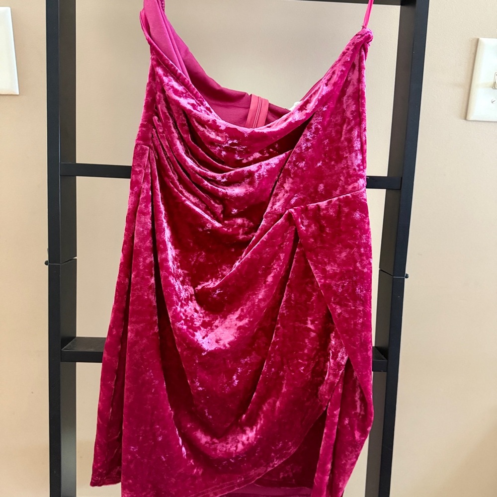 Fashion Nova Pink Velvet Mini Dress